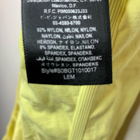 bebe Yellow Racerback Activewear Tank Size M/L NWT - Picture 6 of 6